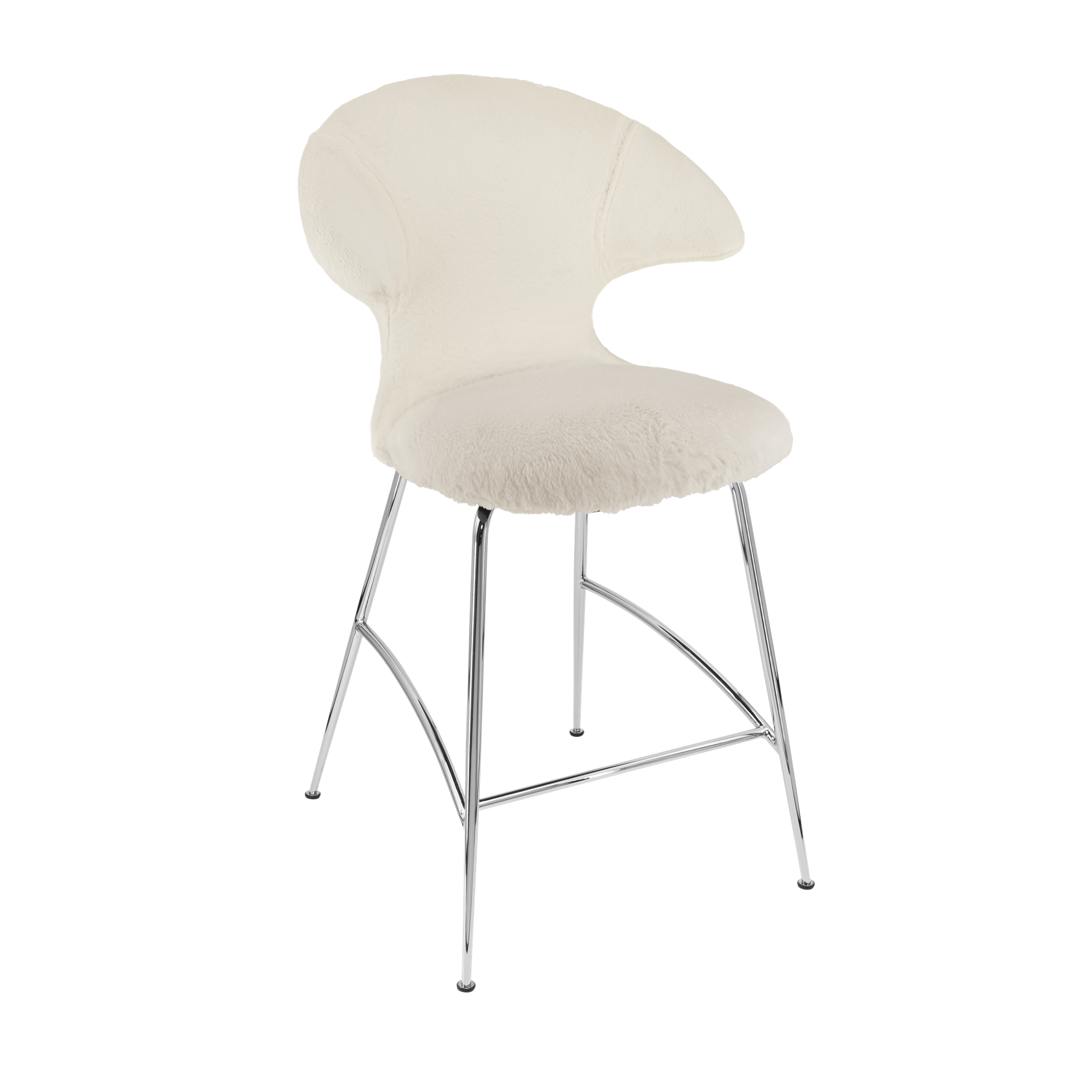 UMAGE Packshot Time Flies Counter Stool Chrome Teddy White 1 (2)